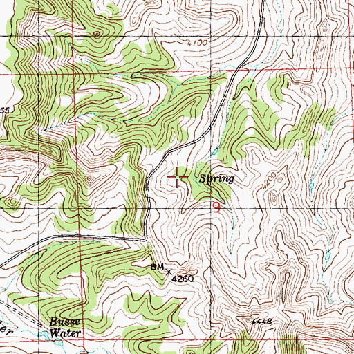 Topographic Map of 06N27E09BDD_01 Spring, MT