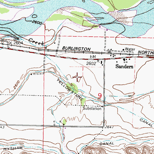 Topographic Map of 06N37E09B___01 Well, MT
