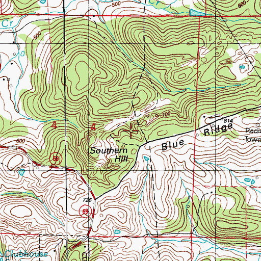 Topographic Map of Southern Mine, AR