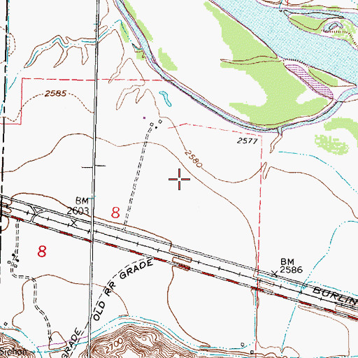 Topographic Map of 06N38E08A___01 Well, MT