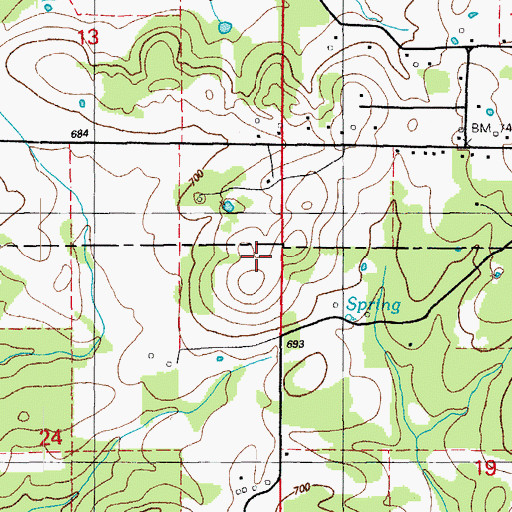 Topographic Map of Story Mine, AR