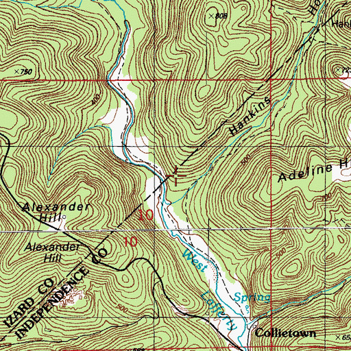 Topographic Map of T M Tate Mine, AR
