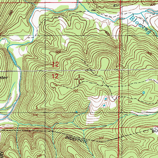 Topographic Map of Tosh Hill, AR