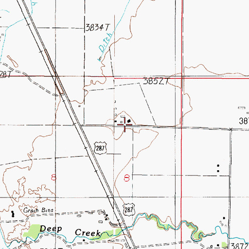 Topographic Map of 06N02E08AACC01 Well, MT