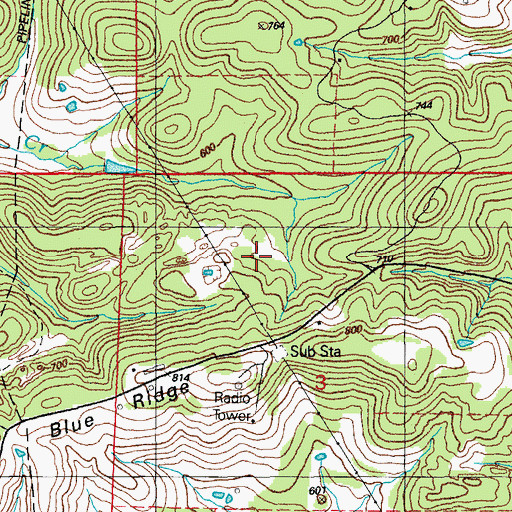 Topographic Map of Turner Mine, AR