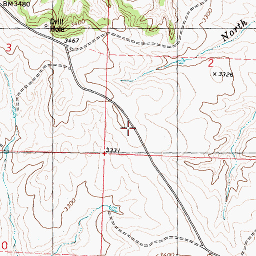 Topographic Map of 06N32E02CC__01 Well, MT