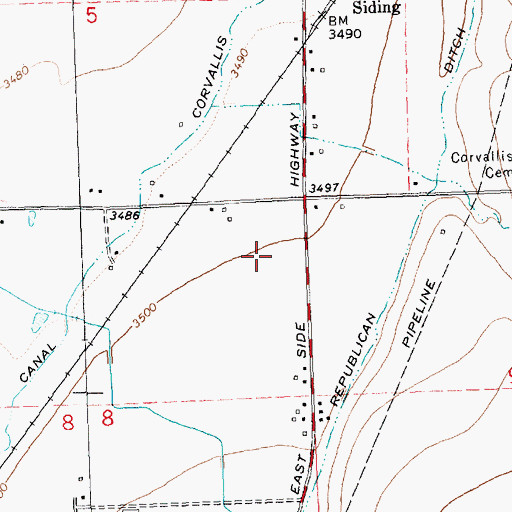 Topographic Map of 06N20W08AA__01 Well, MT