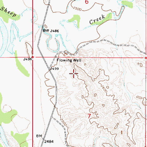 Topographic Map of 06N52E07BA__01 Well, MT