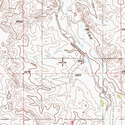 Topographic Map of 06N57E05DCC_01 Well, MT