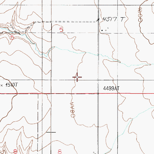 Topographic Map of 06N03E05DD__01 Well, MT
