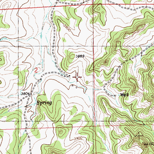 Topographic Map of 06N27E02DAB_01 Spring, MT