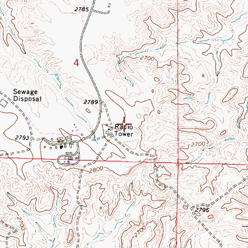 Topographic Map of 06N46E04DCA_01 Well, MT