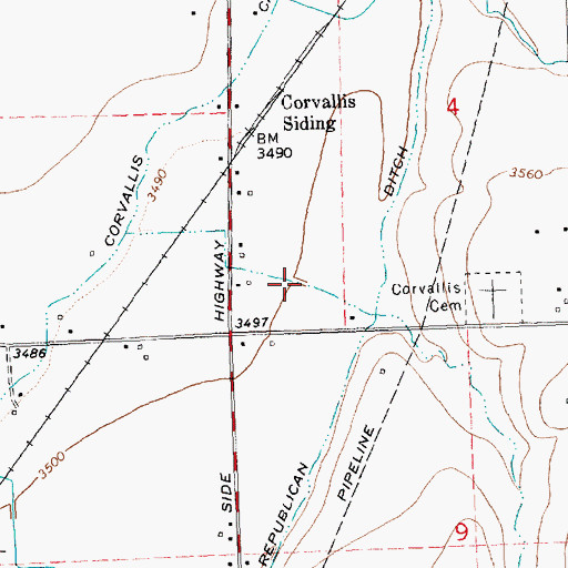 Topographic Map of 06N20W04CC__01 Well, MT