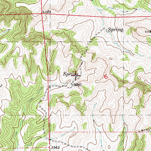 Topographic Map of 06N27E06CAB_01 Spring, MT
