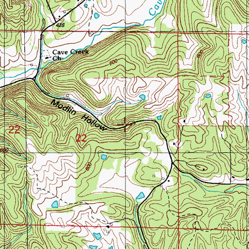 Topographic Map of Walbert Mine, AR