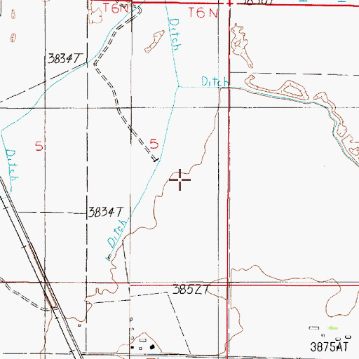 Topographic Map of 06N02E05DA__01 Well, MT