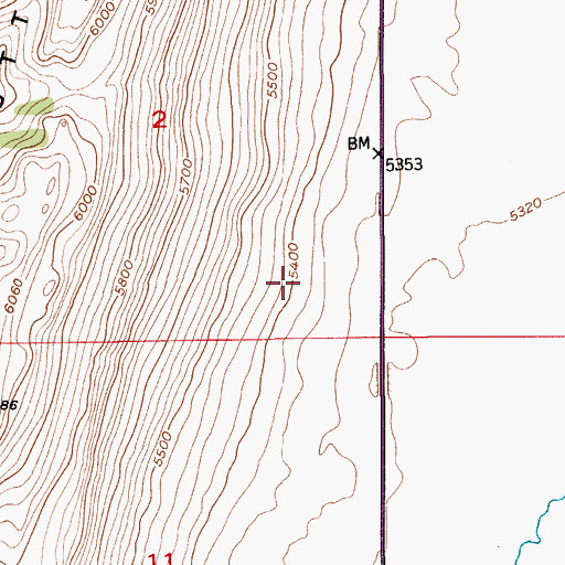 Topographic Map of 06N07E02DD__01 Well, MT