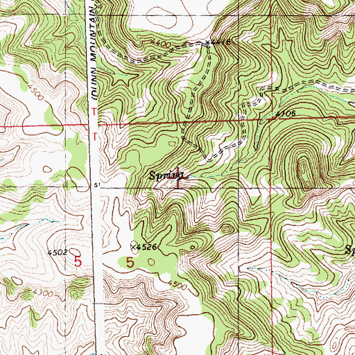 Topographic Map of 06N27E05ABD_01 Spring, MT
