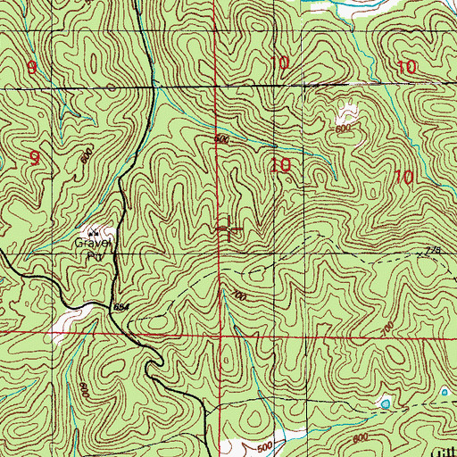 Topographic Map of Wildcat Mine, AR