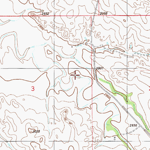 Topographic Map of 06N57E03AABC01 Well, MT