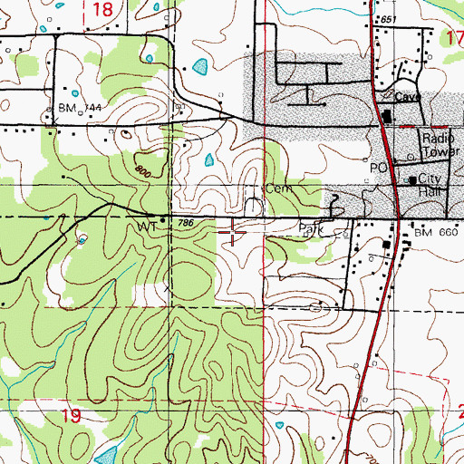 Topographic Map of Woodyard Prospect, AR