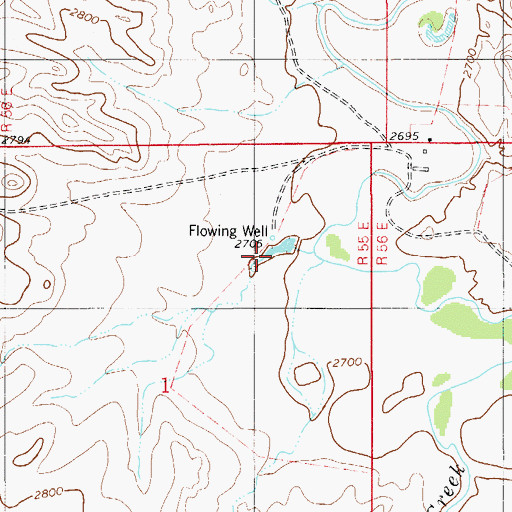 Topographic Map of 07N56E20CC__01 Well, MT
