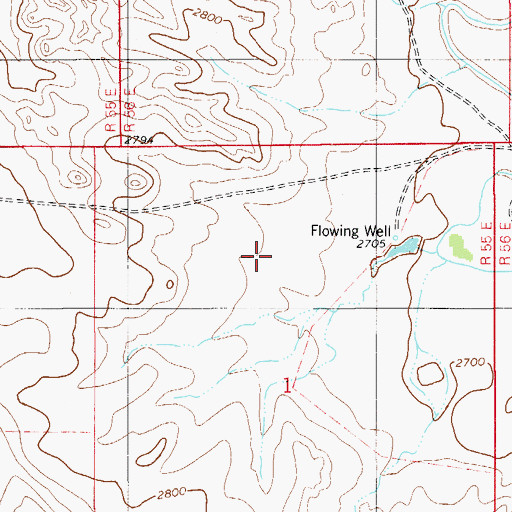 Topographic Map of 06N55E14A___01 Well, MT
