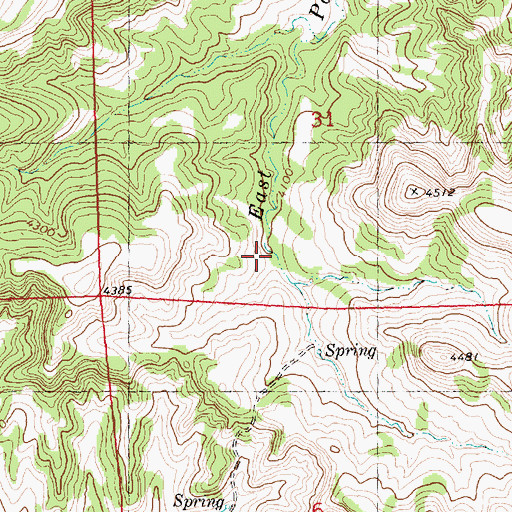 Topographic Map of 07N27E31CDB_01 Spring, MT