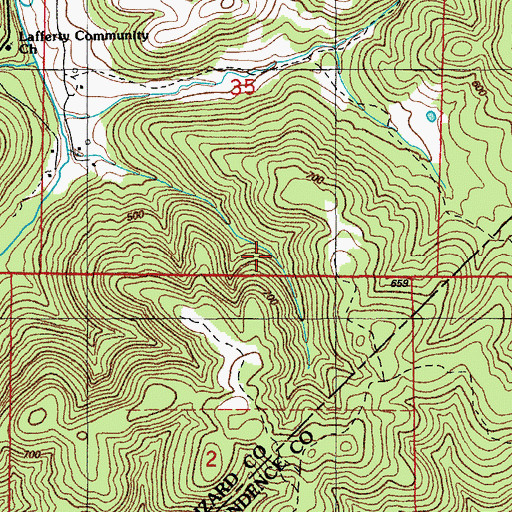 Topographic Map of Adler Hollow Mine, AR