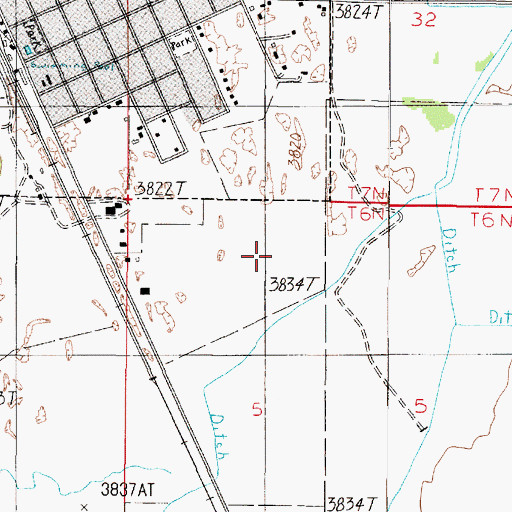 Topographic Map of 06N02E05BA__01 Well, MT
