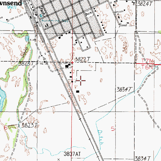 Topographic Map of 06N02E05BB__03 Well, MT