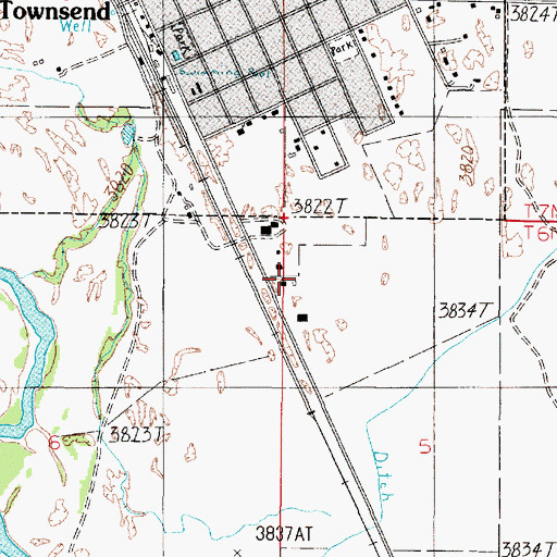 Topographic Map of 06N02E05BBCB01 Well, MT