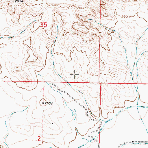 Topographic Map of 07N42E35DDCC01 Well, MT