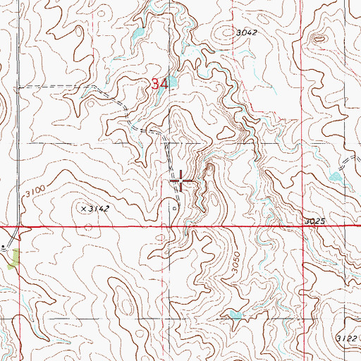 Topographic Map of 07N59E34DC__01 Well, MT