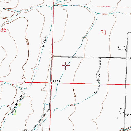 Topographic Map of 07N09W31CCAD01 Well, MT