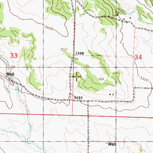 Topographic Map of 07N30E34CBCB01 Well, MT