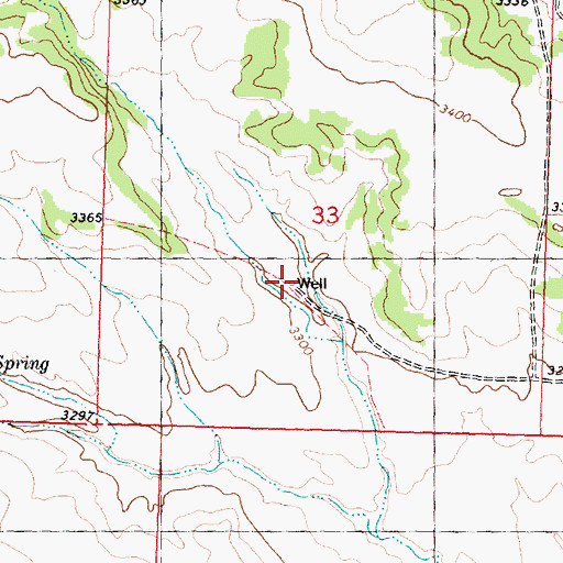Topographic Map of 07N30E33CADB01 Well, MT