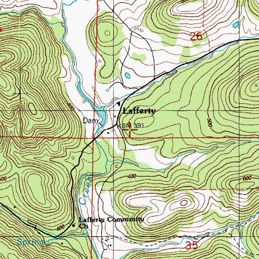 Topographic Map of Barksdale Mine, AR