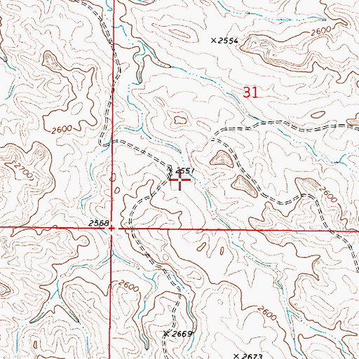 Topographic Map of 07N47E31CCAA01 Well, MT