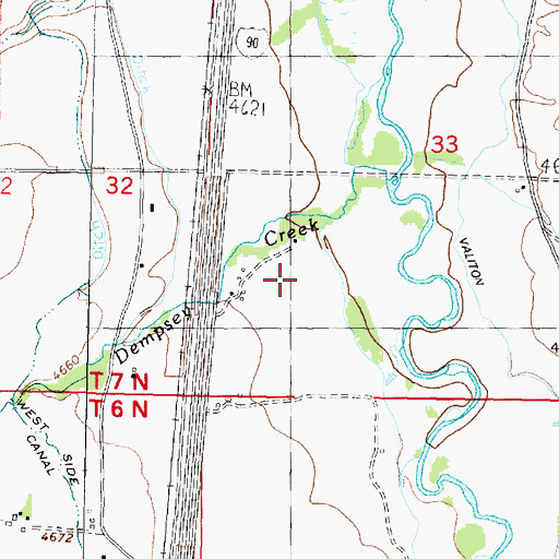 Topographic Map of 07N09W33CBDD01 Well, MT
