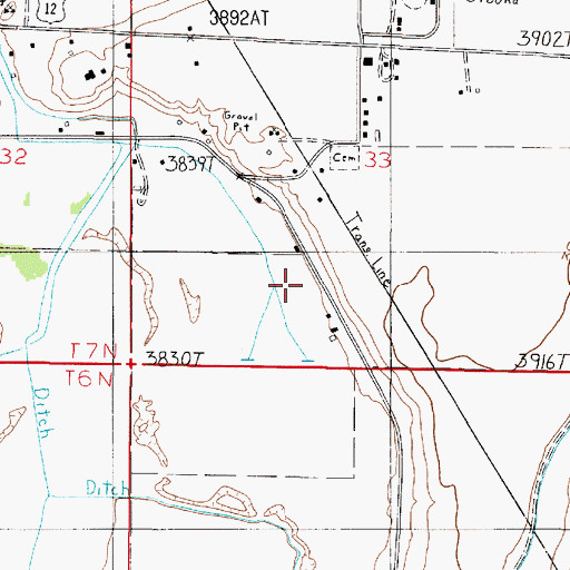 Topographic Map of 07N02E33CD__03 Well, MT