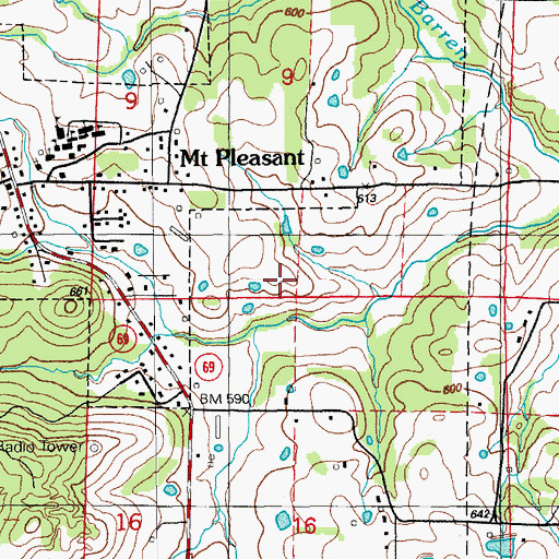 Topographic Map of Bone Prospect, AR