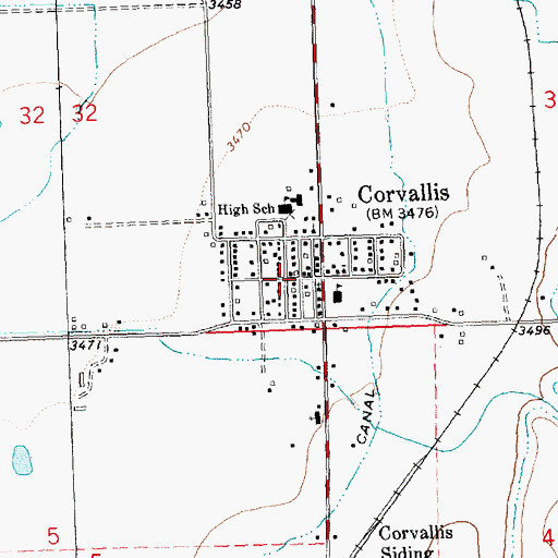 Topographic Map of 07N20W32DDD_02 Well, MT