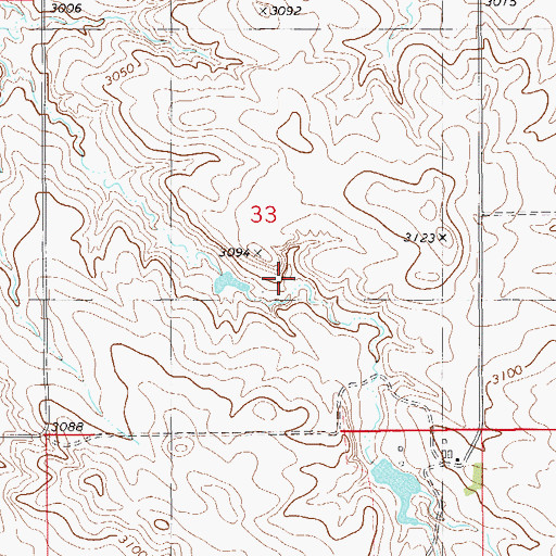 Topographic Map of 07N59E33DB__01 Well, MT