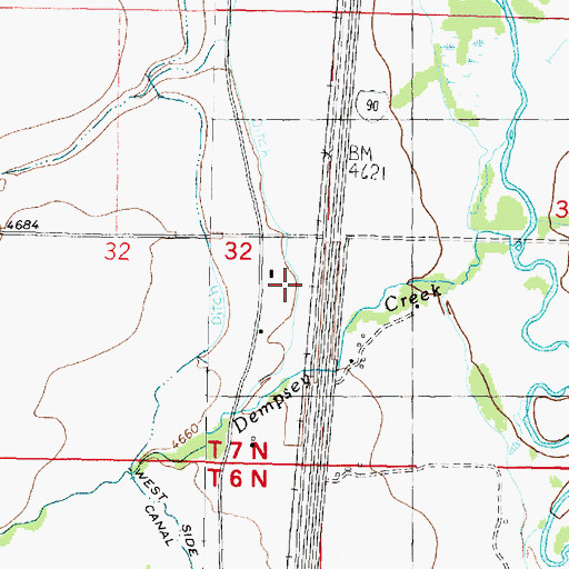 Topographic Map of 07N09W32DA__01 Well, MT