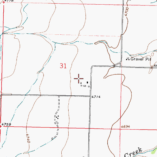 Topographic Map of 07N09W31DB__01 Well, MT