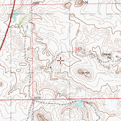 Topographic Map of 07N59E36CA__01 Well, MT