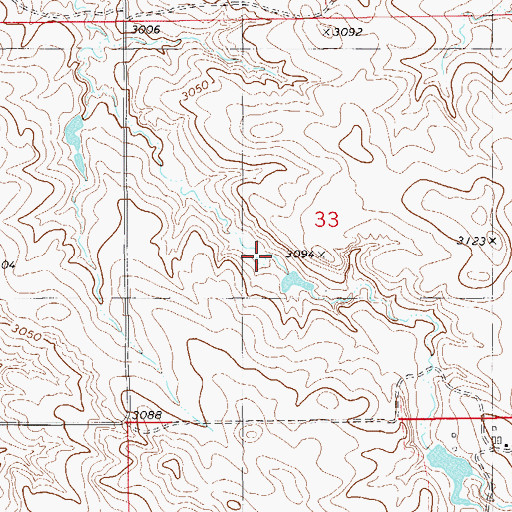 Topographic Map of 07N59E33CA__01 Well, MT