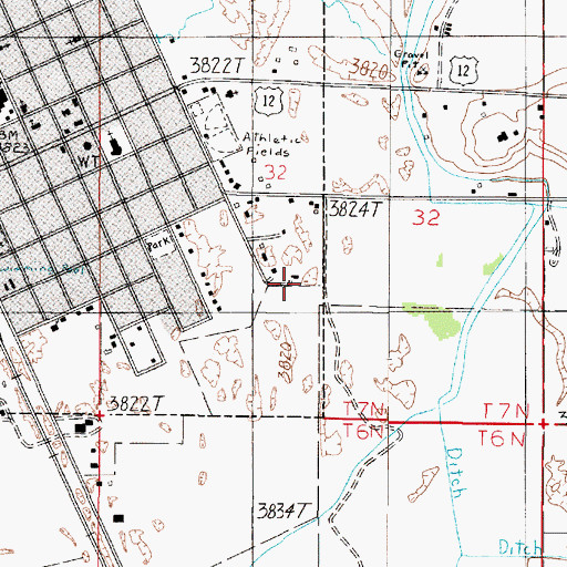 Topographic Map of 07N02E32CADA01 Well, MT