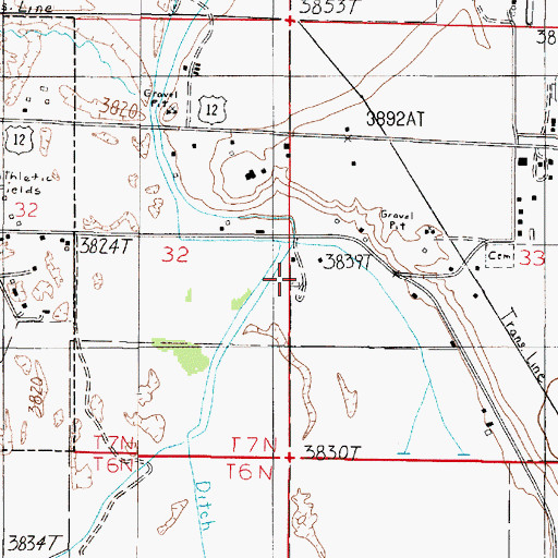 Topographic Map of 07N02E33CBBC01 Well, MT